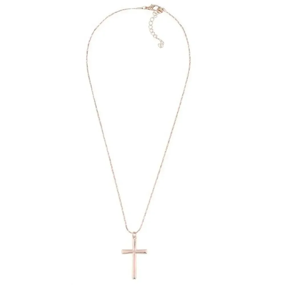 Miraculous Medal Religious Cross Gold Alloy Necklace Set - 2 Piece - Picture 2 of 8